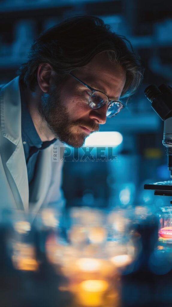 A scientist reviewing regulatory documents in a lab setting, highlighting compliance